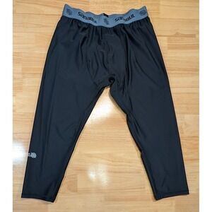Sanabul Mens XL Compression Leggings Black 3/4 Crop BJJ MMA Spats Pants
